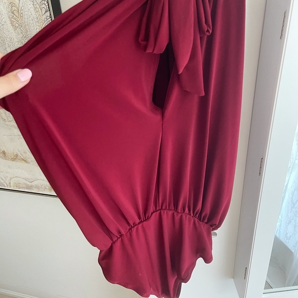 Neck tie halter blouse bodysuit. Plus size 2x - Picture 6 of 7